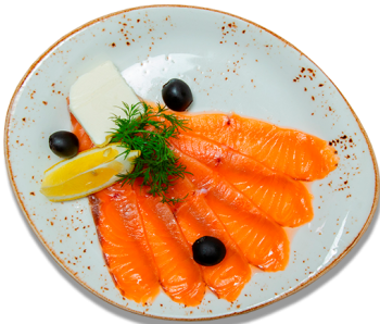 Семга с лимоном и маслом